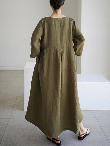 Levoire | Robe Maxi en Lin Chic pour Femmes avec Coupe Ample Élégante