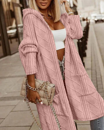 Levoire | Gilet En Tricot Confortable Avec Capuche Pour Femmes Rosa