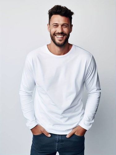 Levoire | T-shirt à manches longues pour hommes Design simple Pull pour hommes