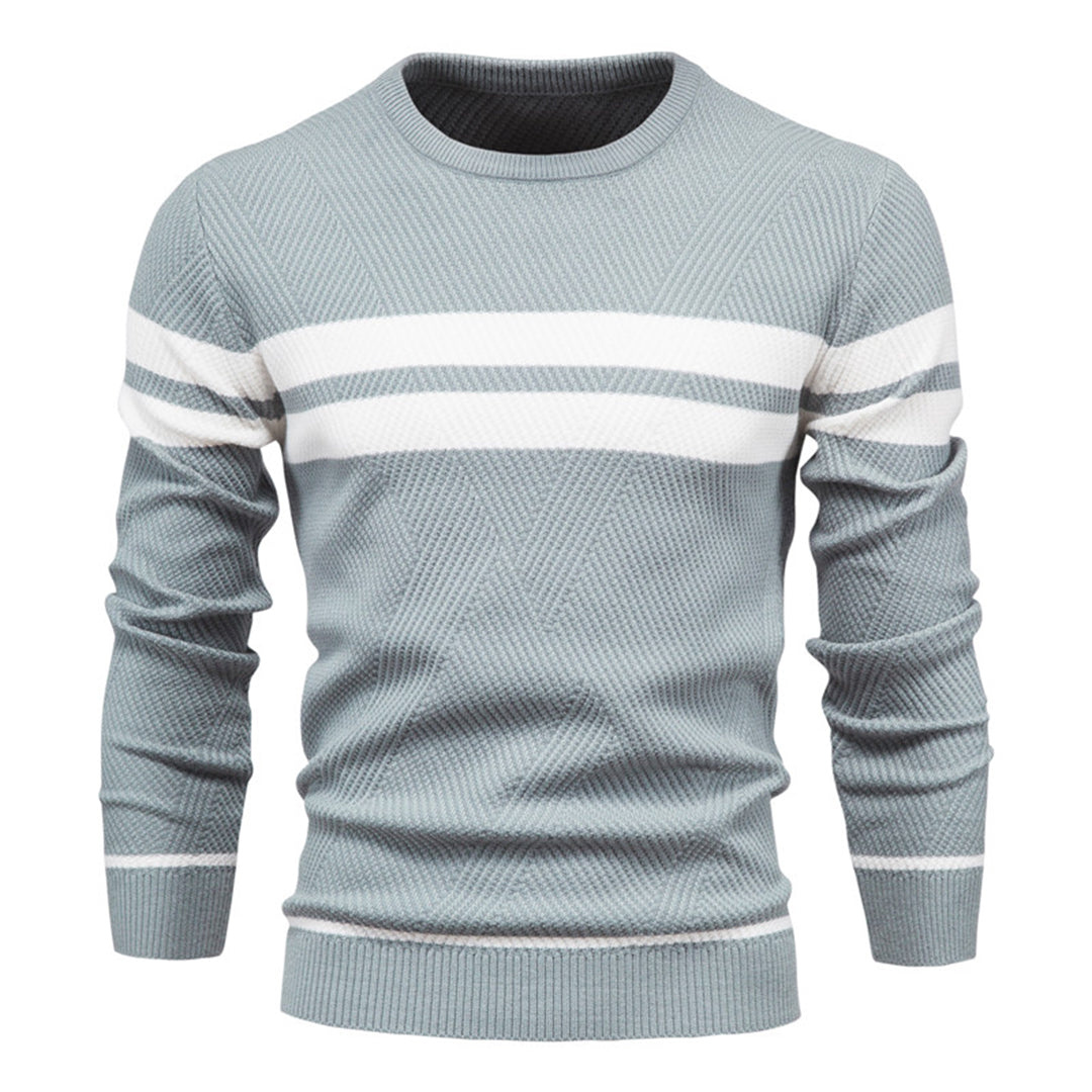 Levoire | Pull en tricot avec col rond pour hommes Bleu