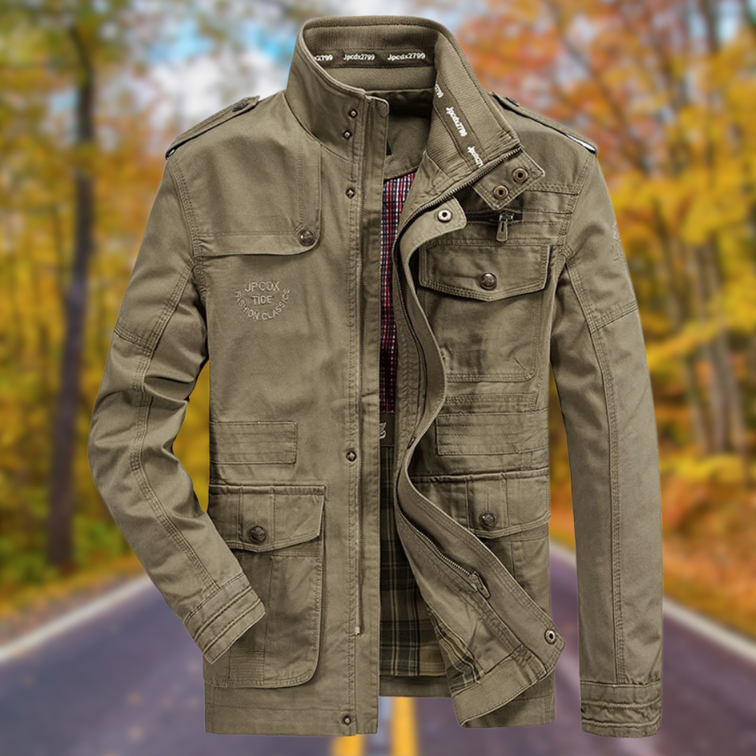 Levoire | Veste D'Automne Avec Fermeture Éclair Caki
