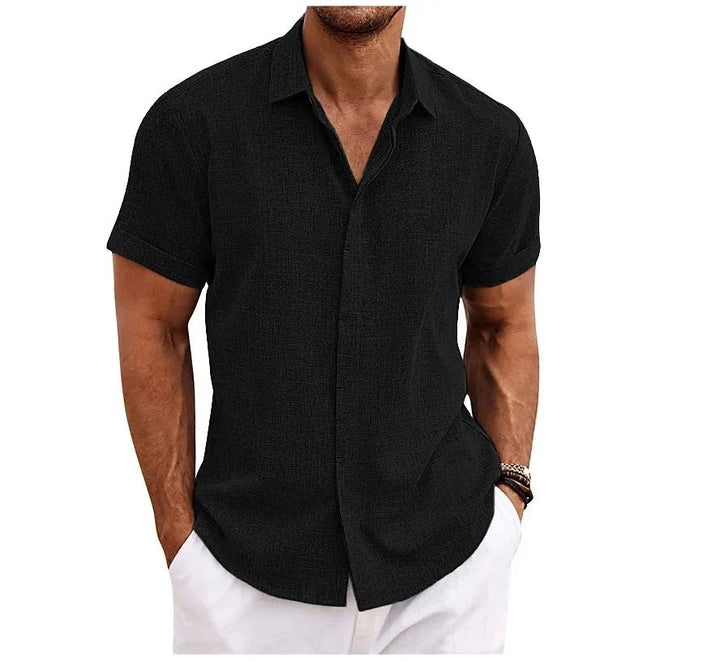Levoire | Chemise en lin pour hommes Noir