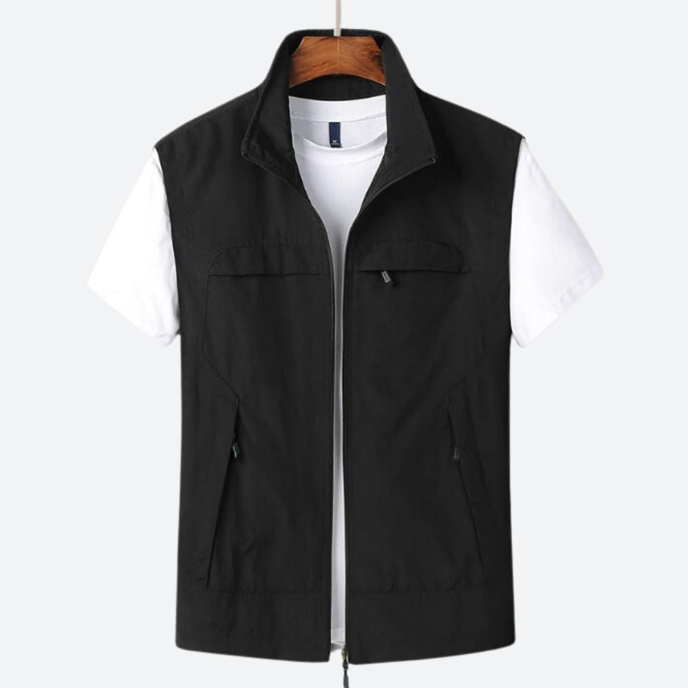 Levoire | Gilet élégant pour hommes avec fermeture éclair Noir