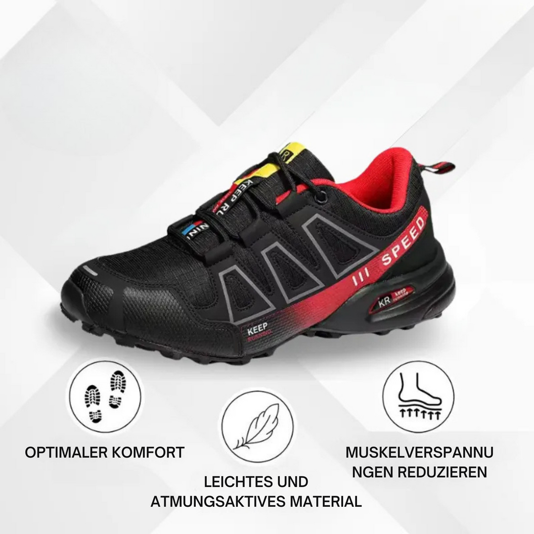 Levoire | Chaussures De Randonnée Orthopédiques Pour Hommes Noir-Rouge