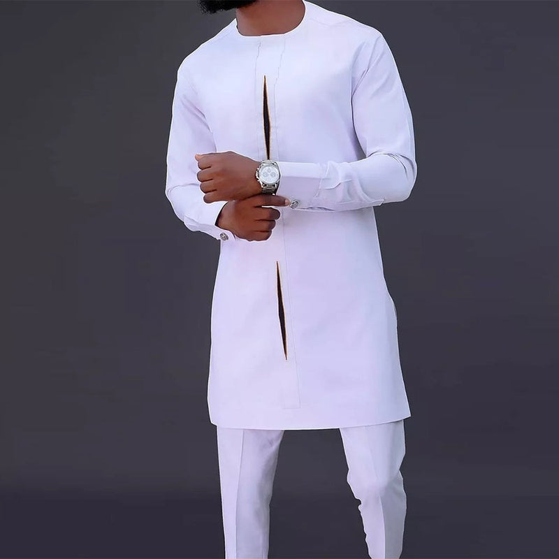 Levoire | Ensemble Dashiki traditionnel élégant pour hommes Blanc