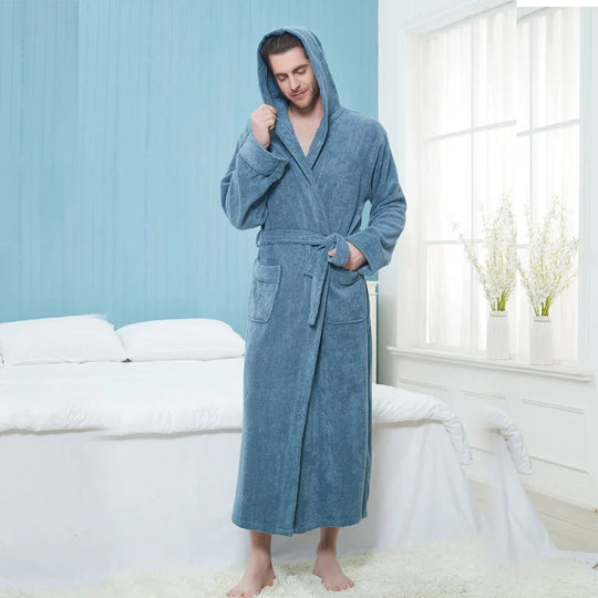 Levoire | Veste En Polaire Ceinturée À Capuche Bleu