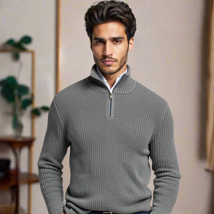 Levoire | Pull Homme Business Avec Demi-Fermeture Éclair Pour Travail Et Loisirs