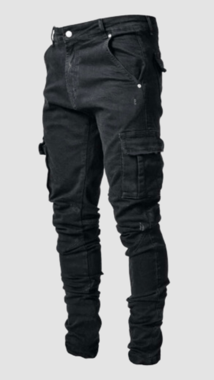Levoire | Pantalon Cargo Denim Homme Noir