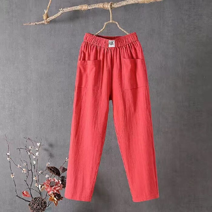Levoire | Pantalon En Mélange De Lin Rot