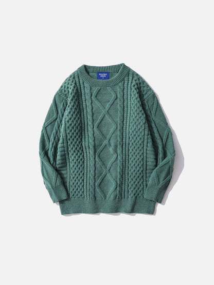 Levoire | Pull Texturé À Col Rond Et Manches Longues Vert