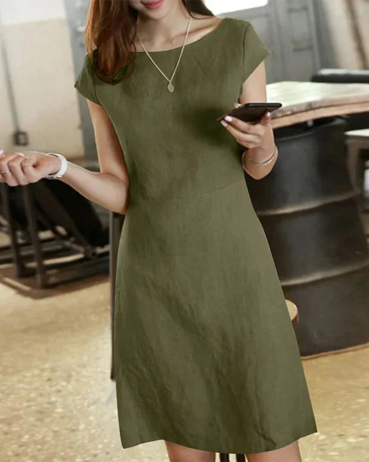 Levoire | Robe D'Été Avec Des Manches Délicates vert armée