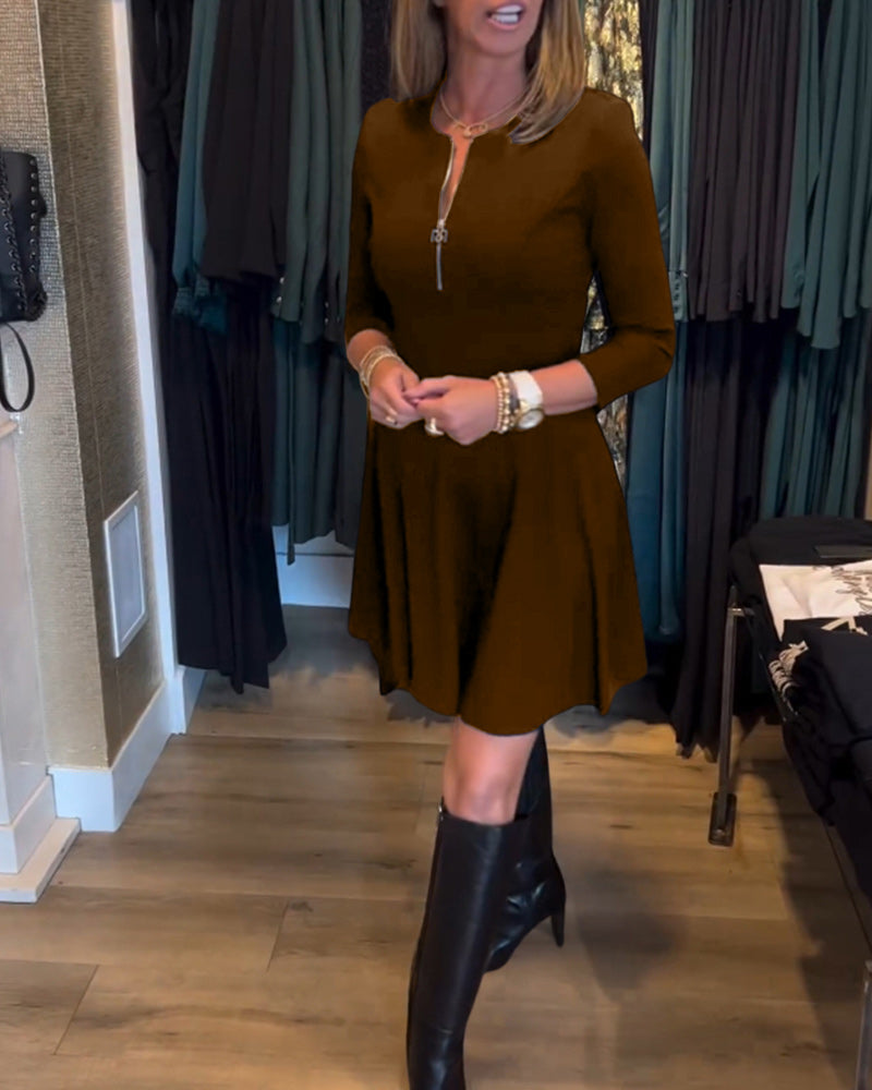 Levoire | Robe À Fermeture Éclair Pour Femmes Braun