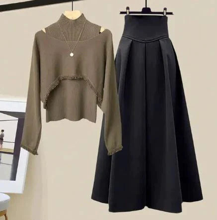 Levoire | Ensemble femme Beige blouse et jupe noire