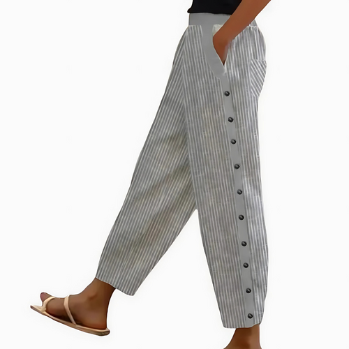 Levoire | Pantalons En Lin Rayés Pour Femmes