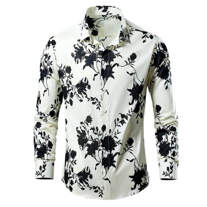 Levoire | Chemise À Fleurs Elegant Hommes Blanc