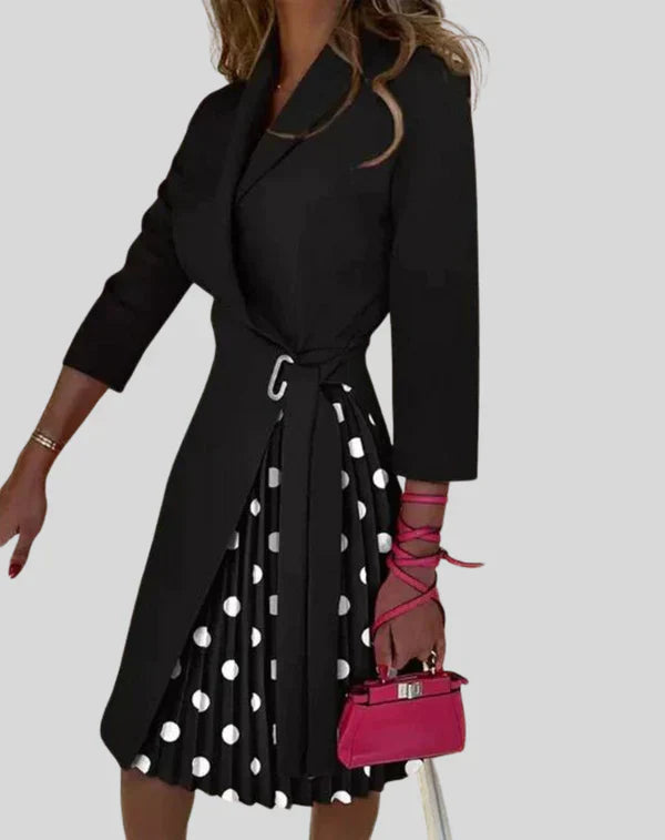 Levoire | Robe Blazer Élégante Chic Pois noirs