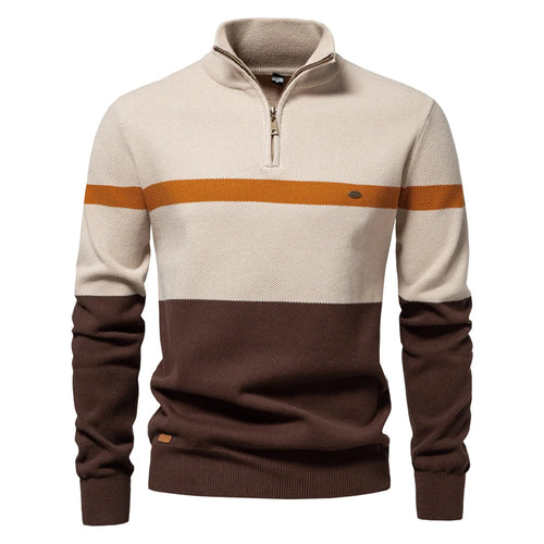 Levoire | Sweatshirt Pour Hommes En Style Colorblock Avec Demi-Zip