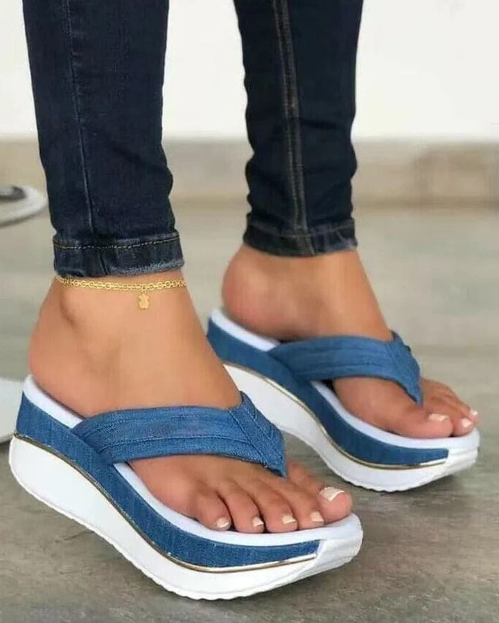 Levoire | Sandales À Talon Compensé Bleu