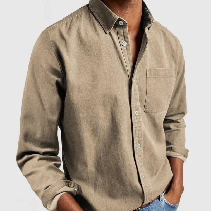 Levoire | Chemise En Denim Pour Hommes Noisette