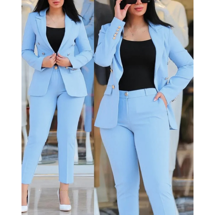 Levoire | Blazer Et Ensemble De Pantalon Pour Femmes Bleu clair