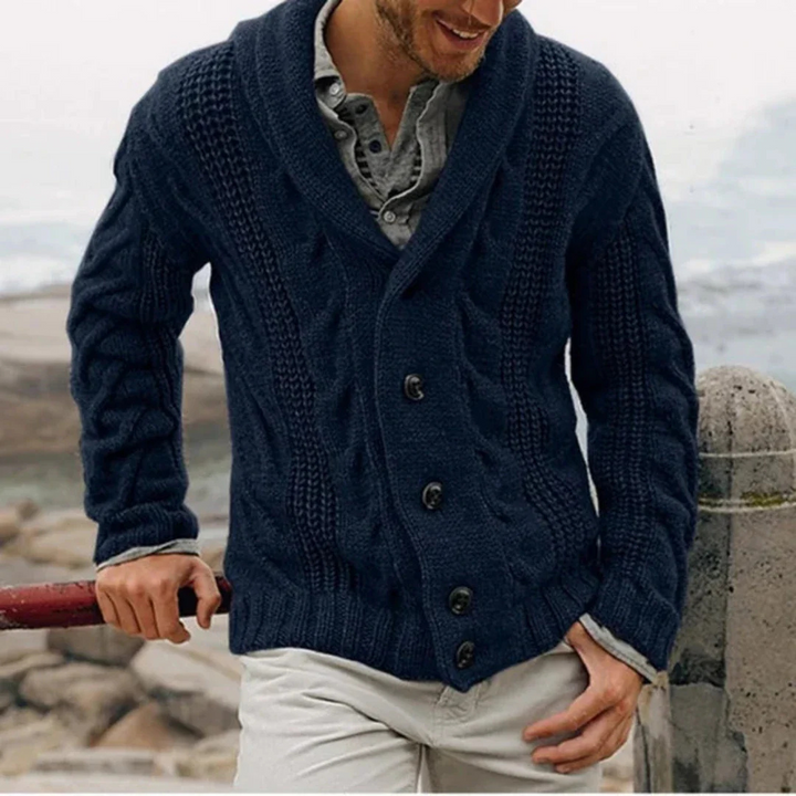 Levoire | Pull-over à manches longues pour hommes Bleu foncé