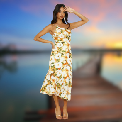 Levoire | Robe élégante à épaule unique Jaune