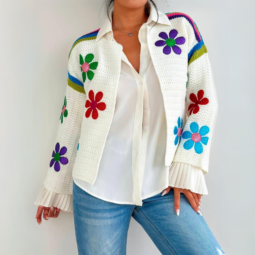 Levoire | Chaud Veste À Fleurs Brodée Une taille