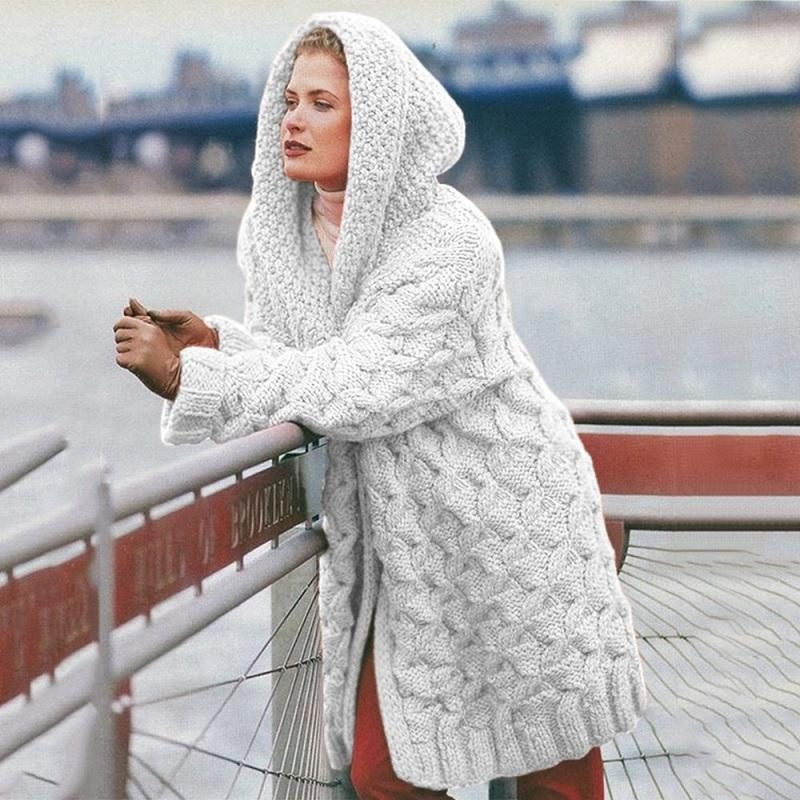 Levoire | Long Cardigan FR Women Hoodie Blanc