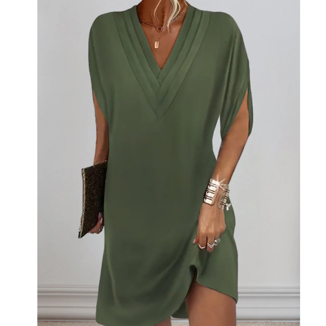 Levoire | Robe Mini Avec Décolleté En V Pour Femmes Olive vert