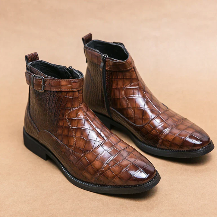 Levoire | Bottines Élégantes Pour - Hommes - Fermeture À Glissière Marron