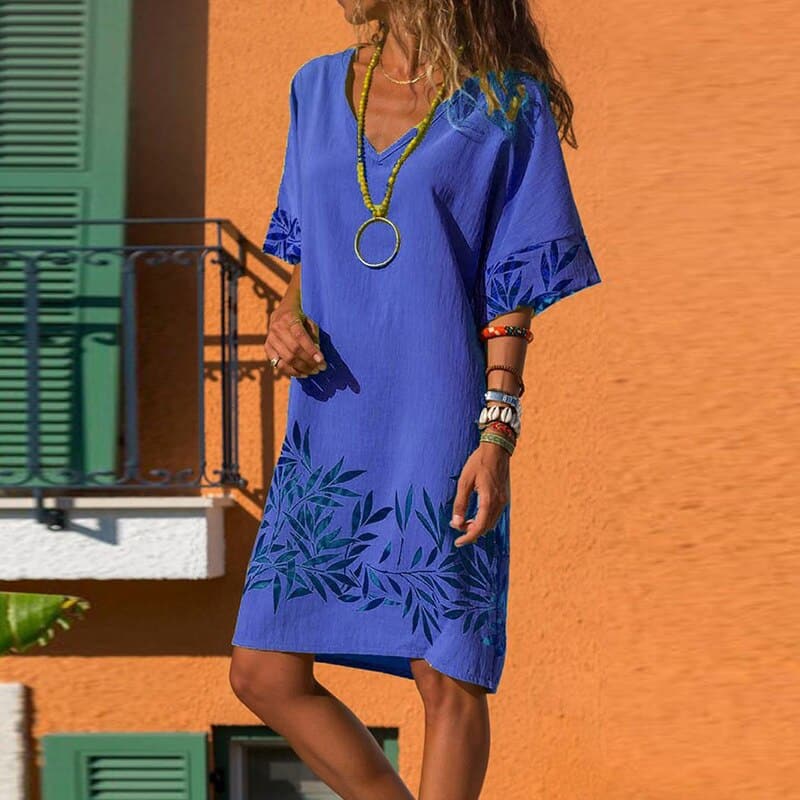 Levoire | Robe D'été Unie Pour Femme - Mini Bue