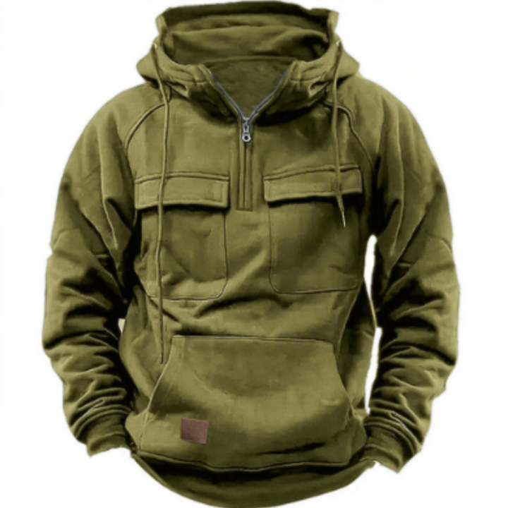 Levoire | Veste pour hommes à capuche chaude Vert foncé