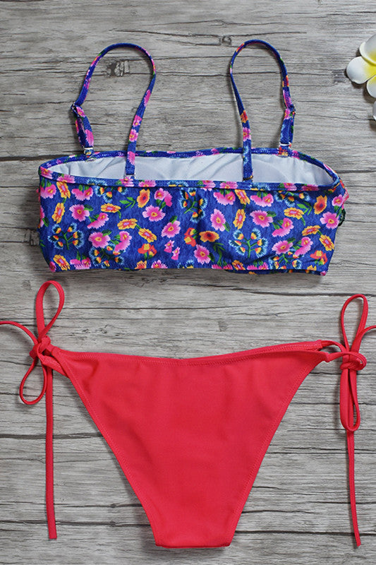 Levoire | Imprimé à lacets latéraux Maillot de bain à volants