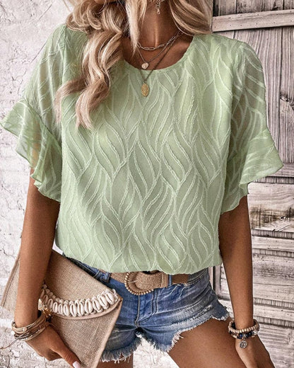 Levoire | T-Shirt Col Rond En Une Seule Couleur