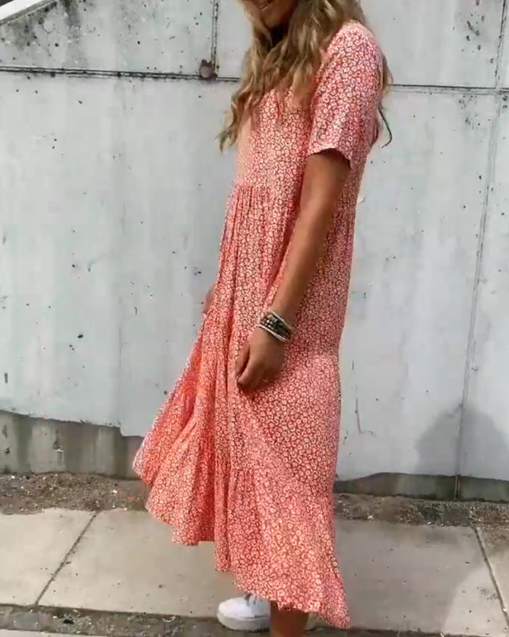 Levoire | Robe À Manches Courtes Avec Motif Floral