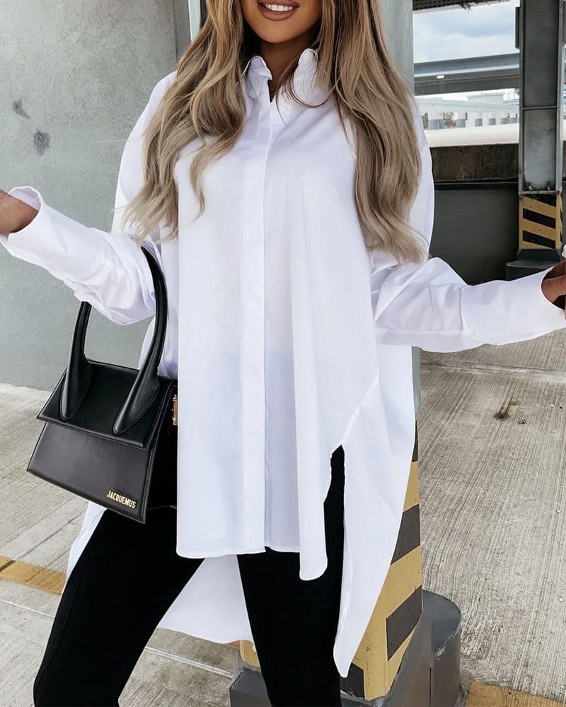 Levoire | Blouse Asymétrique À Manches Longues Blanc