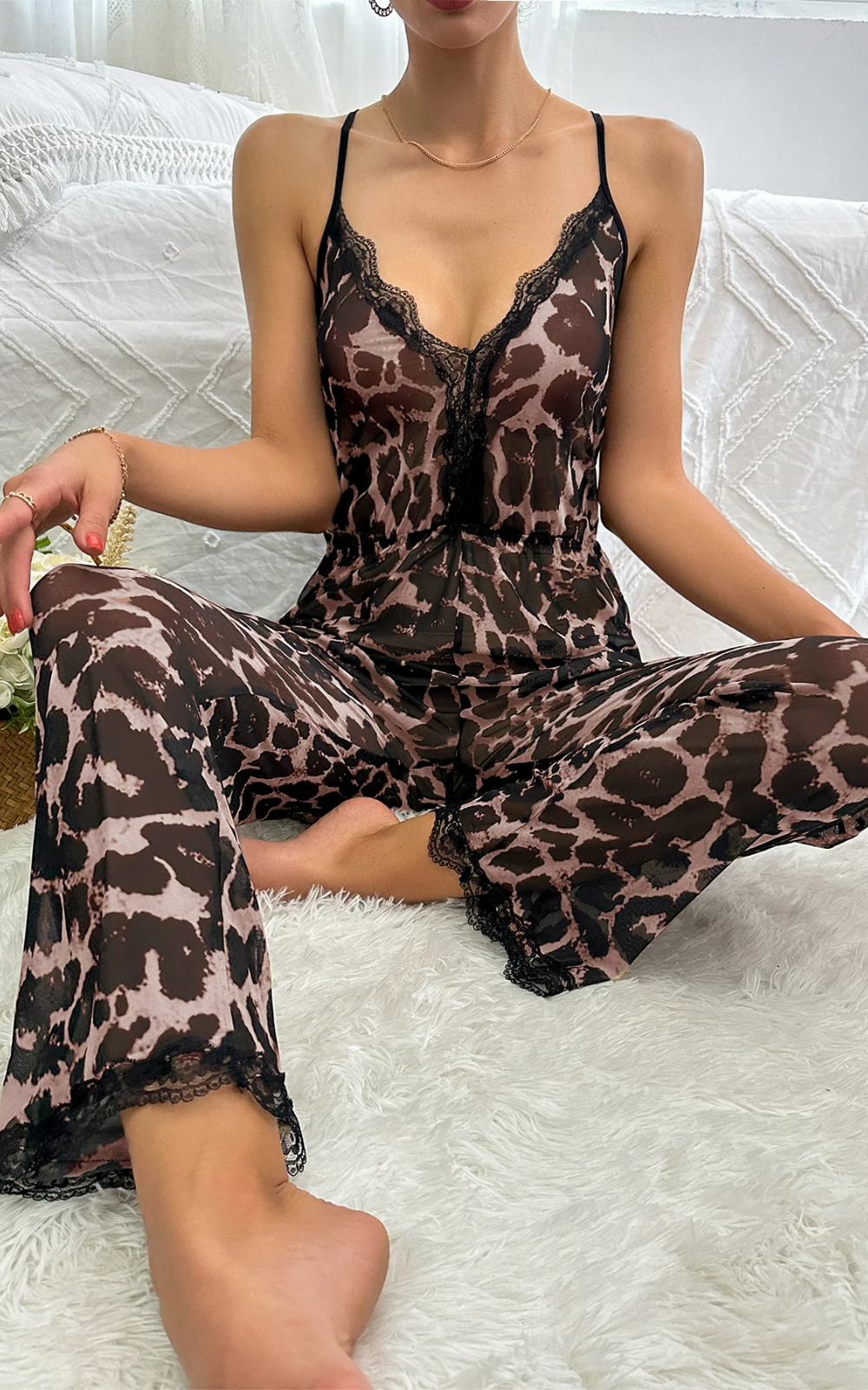 Levoire | Pyjama Léopard Élégance Sauvage Et Confort Femme Braun