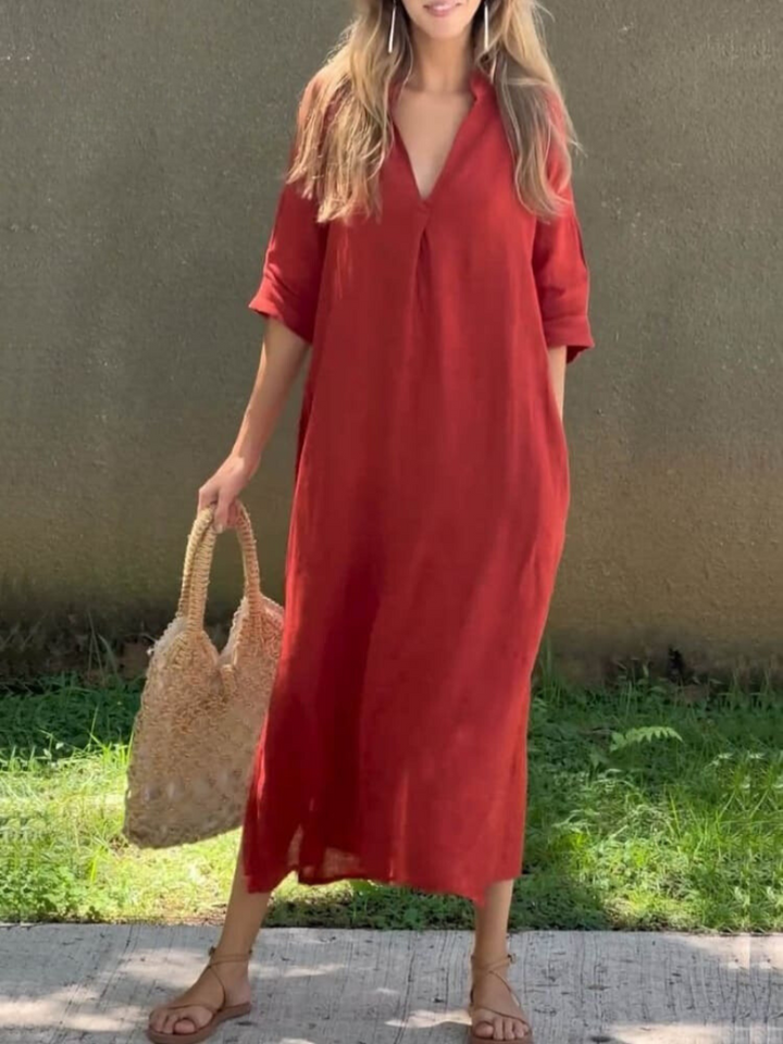 Levoire | Robe Midi Femme Tissu Fluide Robe Femme Rot