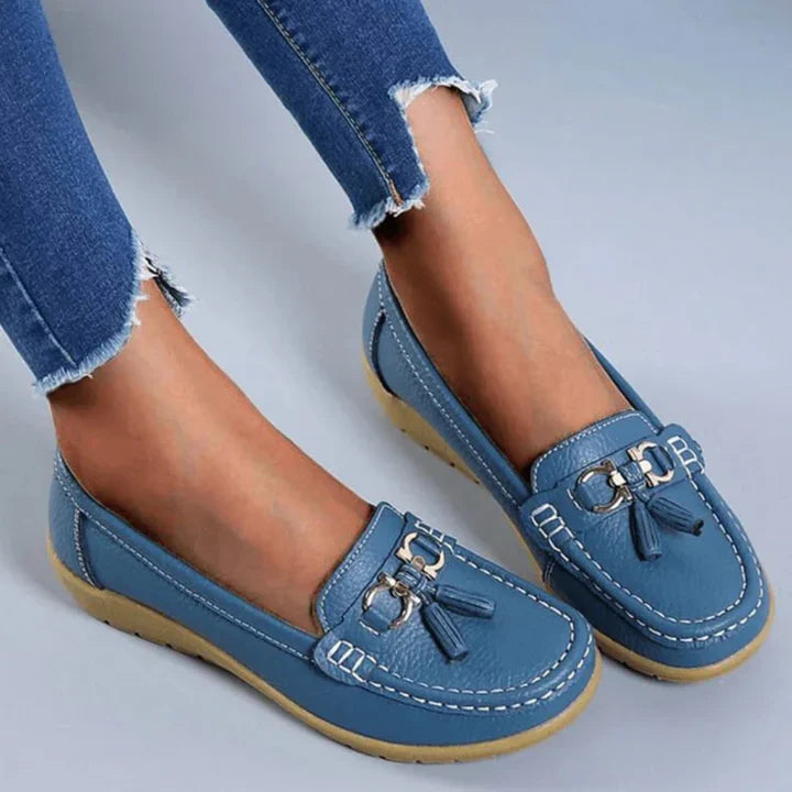 Levoire | Slip sur des mocassins plats décontractés Bleu clair