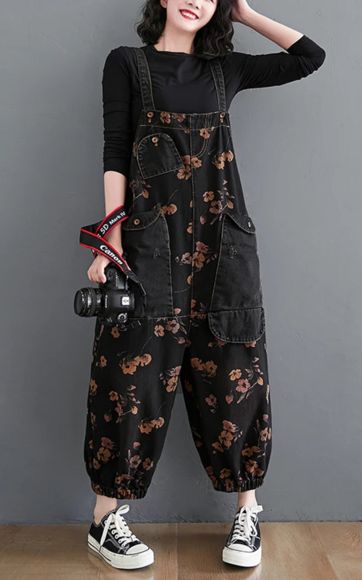 Levoire | Pantalons Pour Femmes Avec Bretelles Look Décontracté Chic Noir