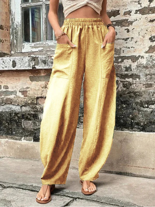 Levoire | Pantalon Baggy Pour Femmes Jaune clair