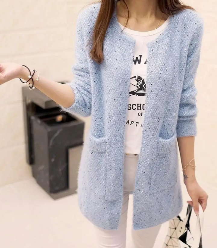 Levoire | Gilet Femme Avec Devant Ouvert Et Poches Avant Bleu