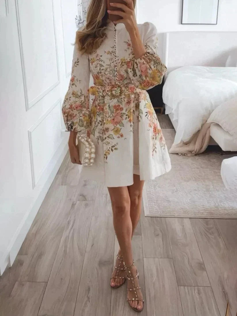 Levoire | Robe Courte Avec Motif Et Détails De Boutons Multicolore