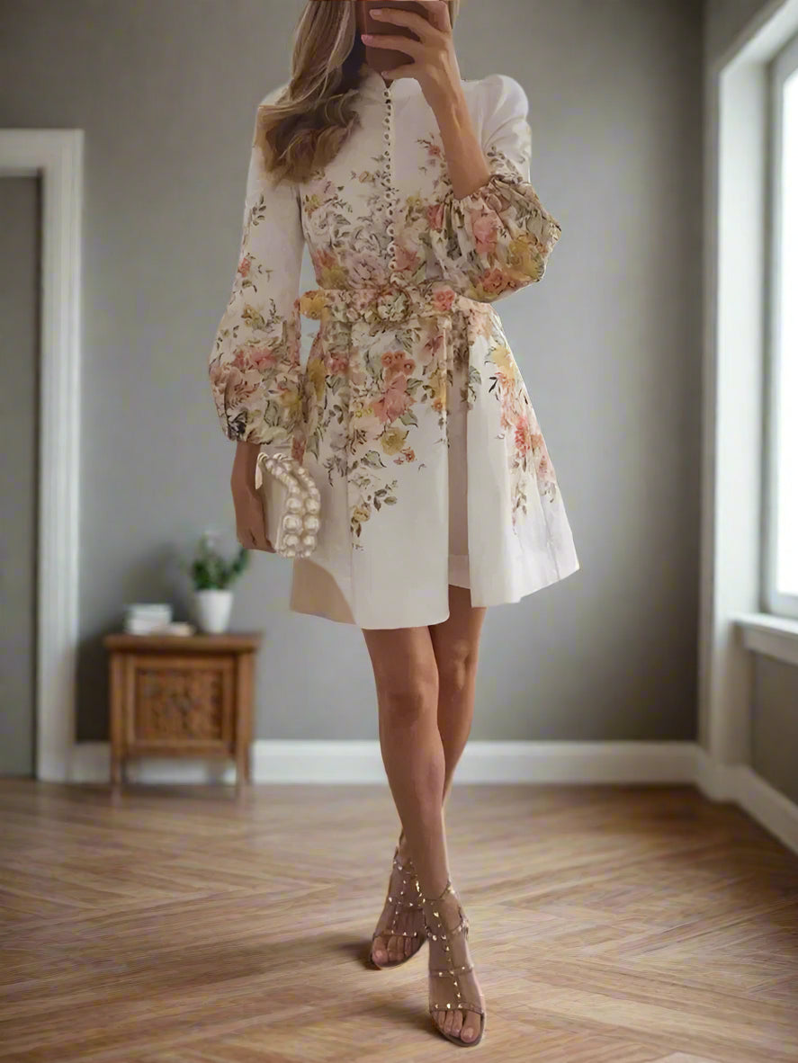 Levoire | Robe Courte Avec Motif Et Détails De Boutons