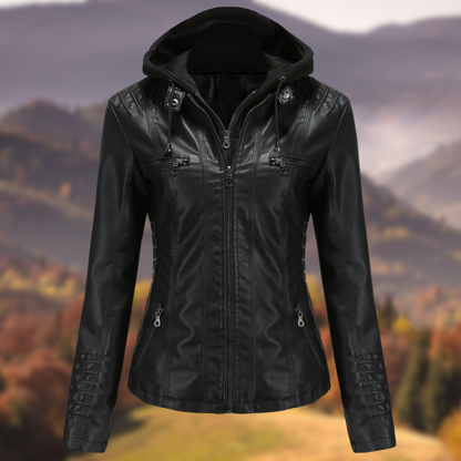 Levoire | Veste d'automne en simili cuir Nero