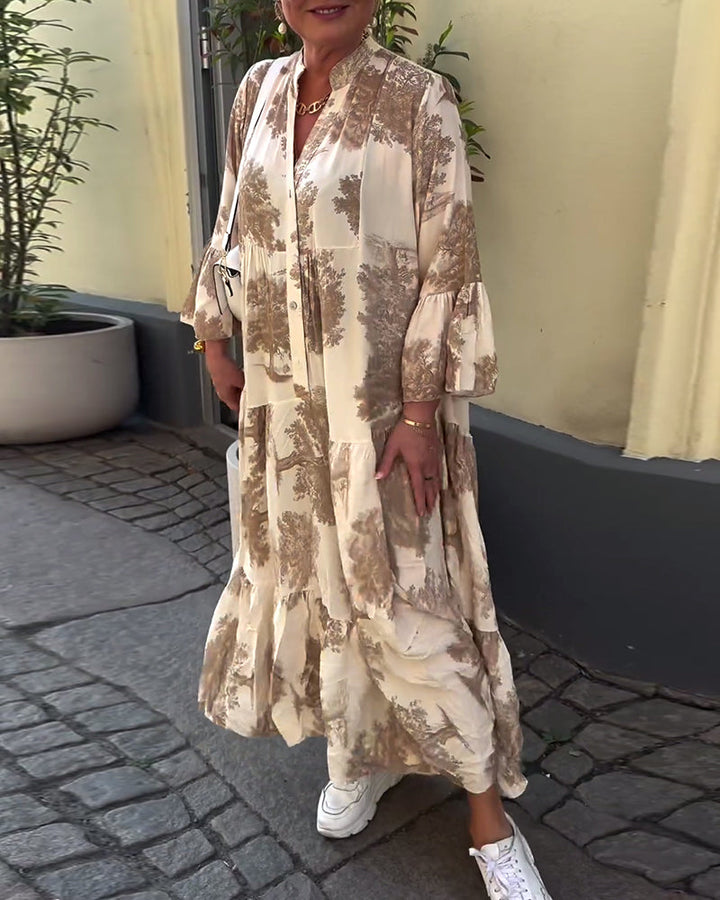 Levoire | Élégante Flottante Robe Khaki