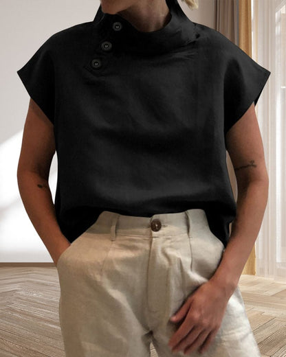 Levoire | Puuvillasta Ja Pellavasta, Jossa Pystykaulus Ja Nappilukitus