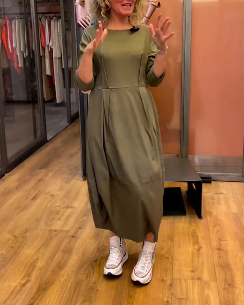 Levoire | Robe flatteuse pour femmes avec col rond élégante pour femmes Vert