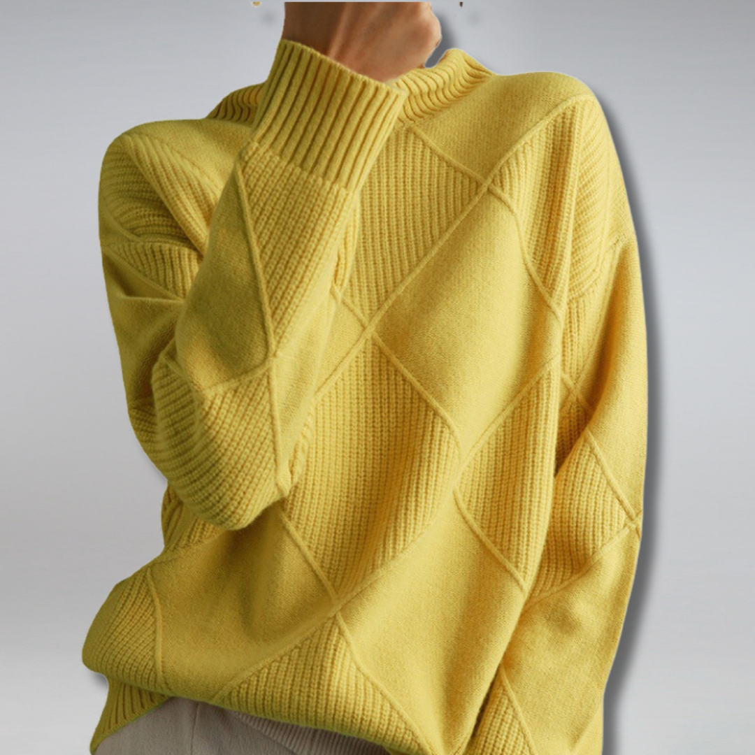 Levoire | Pull En Cachemire Doux À Col Roulé Jaune