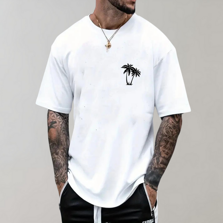Levoire | T-shirt graphique pour homme avec imprimé palmier look d'été Blanc